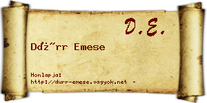 Dürr Emese névjegykártya