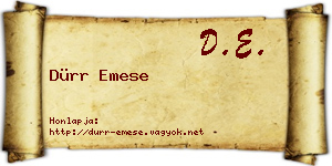 Dürr Emese névjegykártya