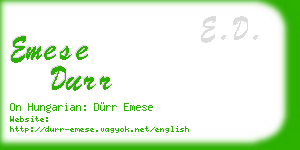 emese durr business card